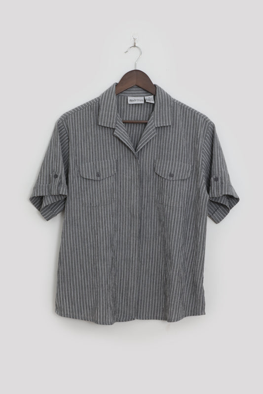 Short Sleeve Striped Button Up Shirt