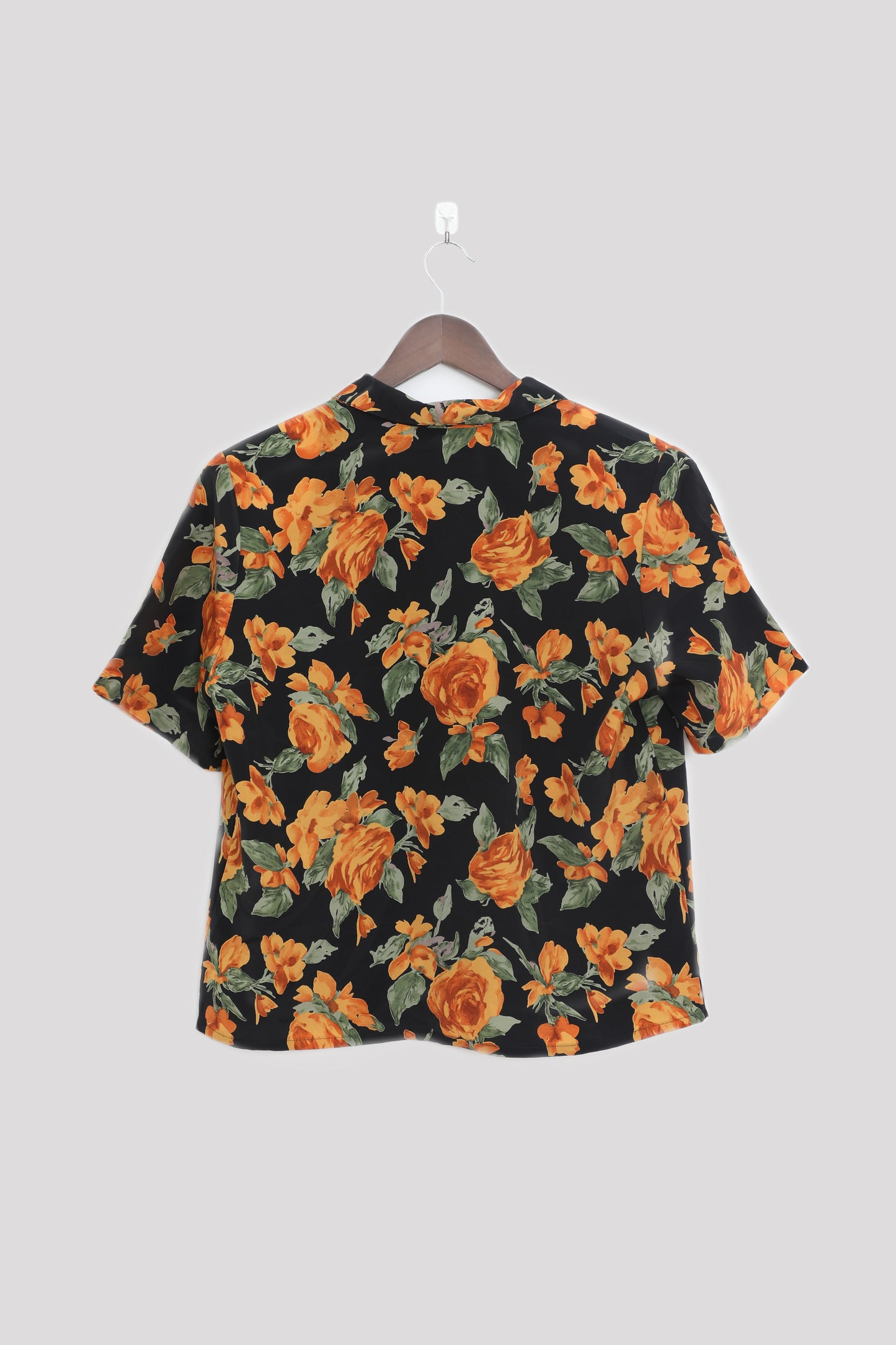 Yellow Floral Short Sleeve Blouse