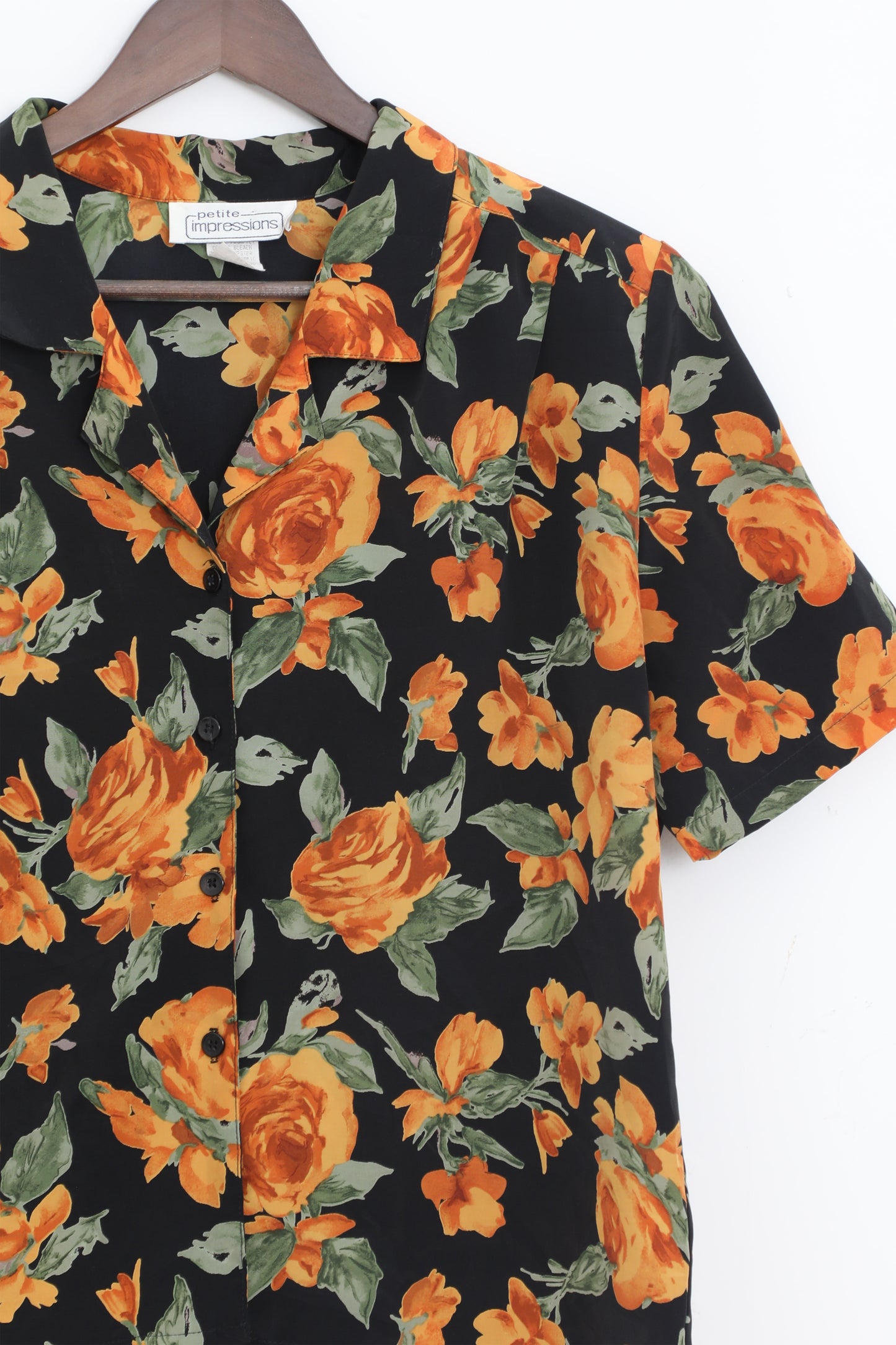 Yellow Floral Short Sleeve Blouse