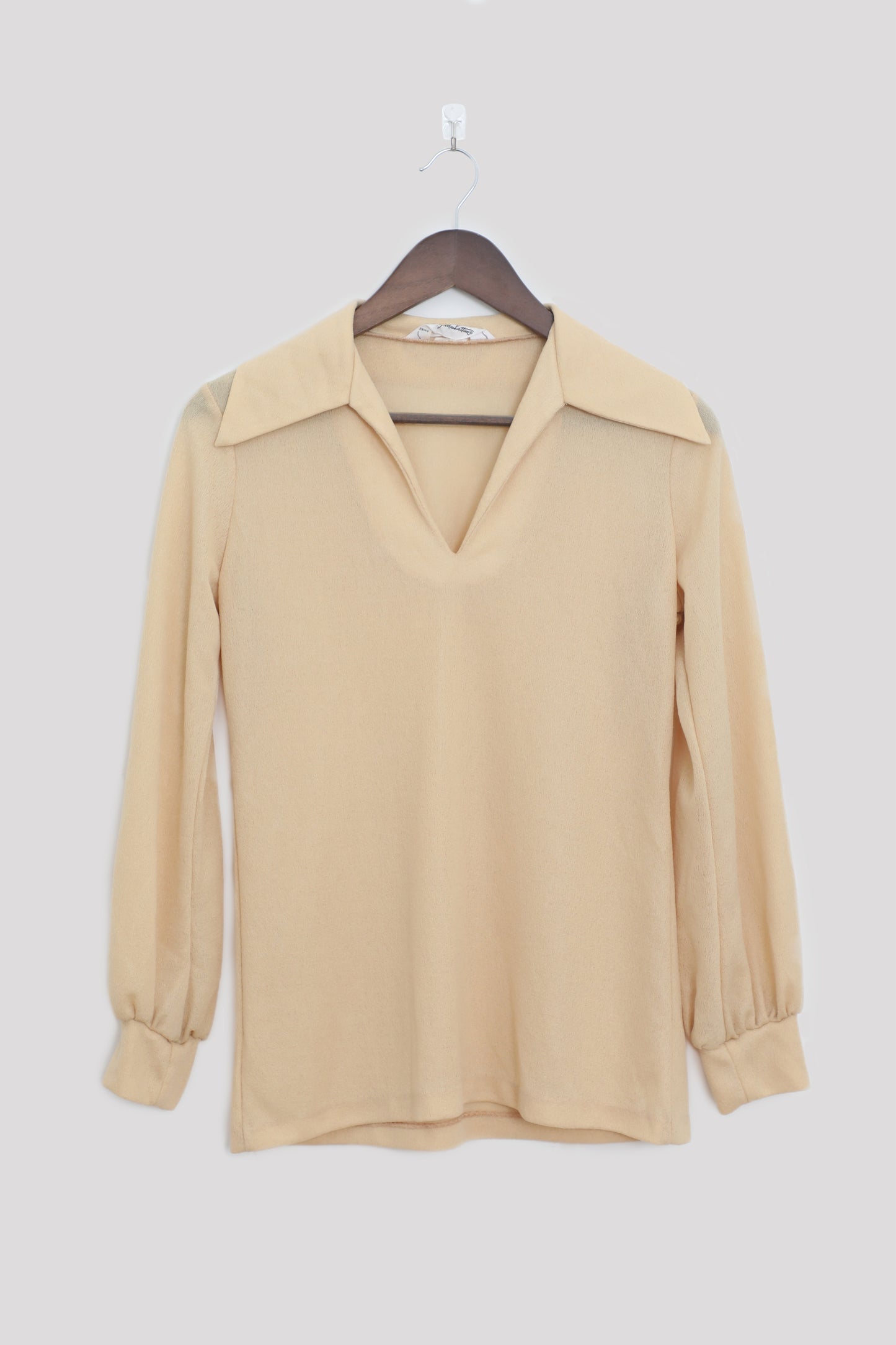 70's Collar Pale Yellow Blouse