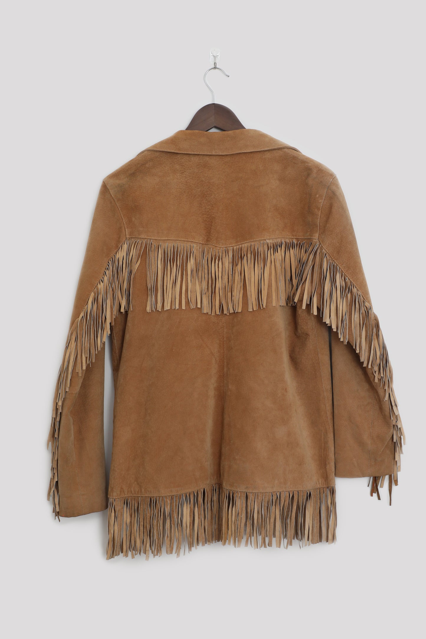 Fringe Suede Leather Tan Jacket