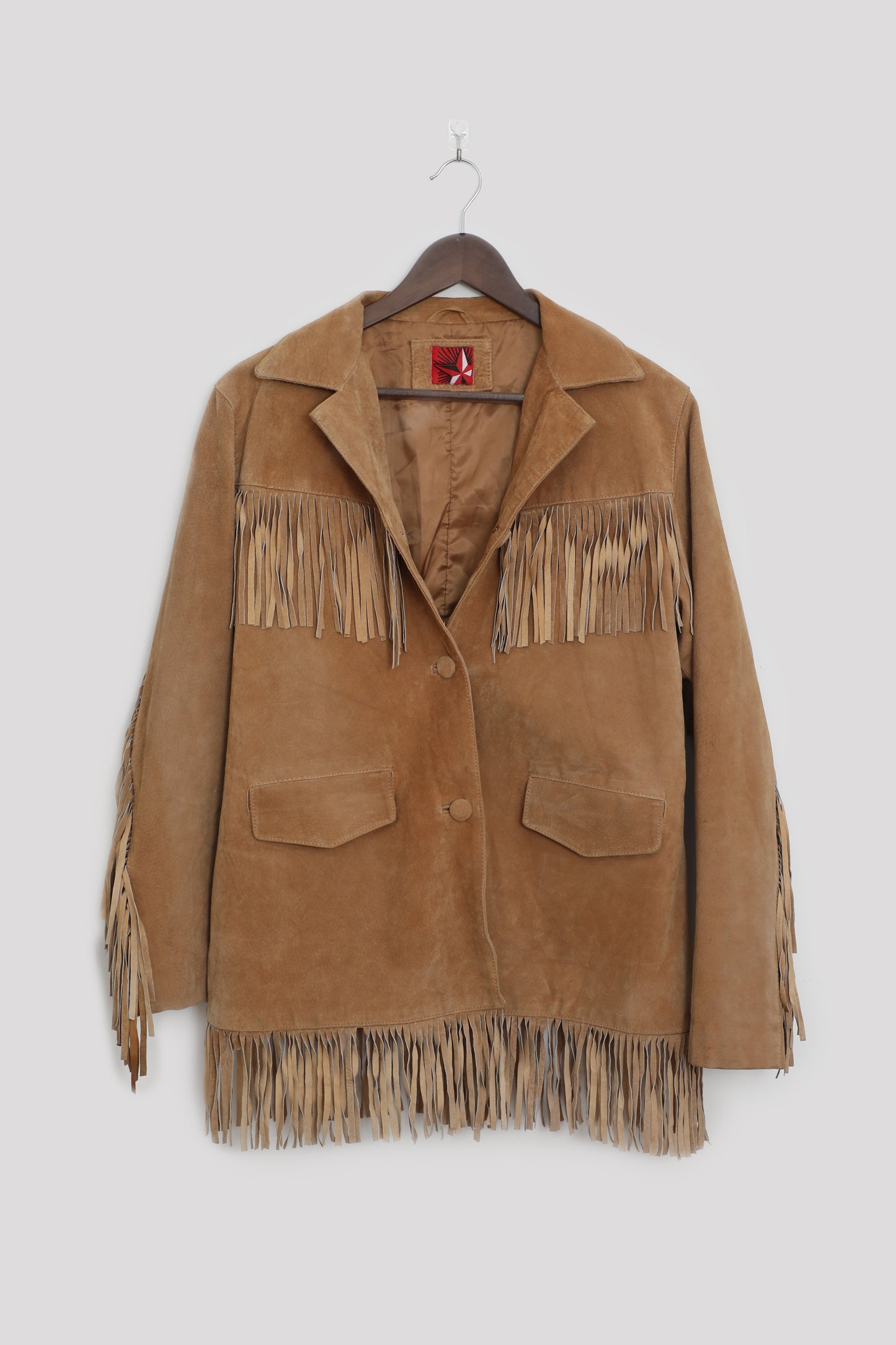 Fringe Suede Leather Tan Jacket