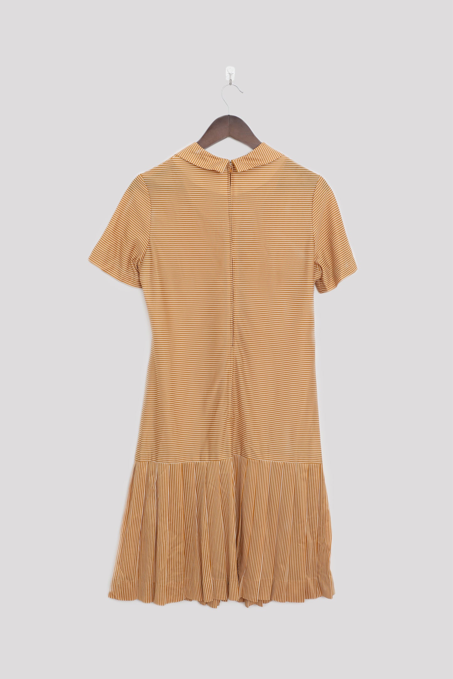 Yellow Striped Schoolgirl Dress with Pleats