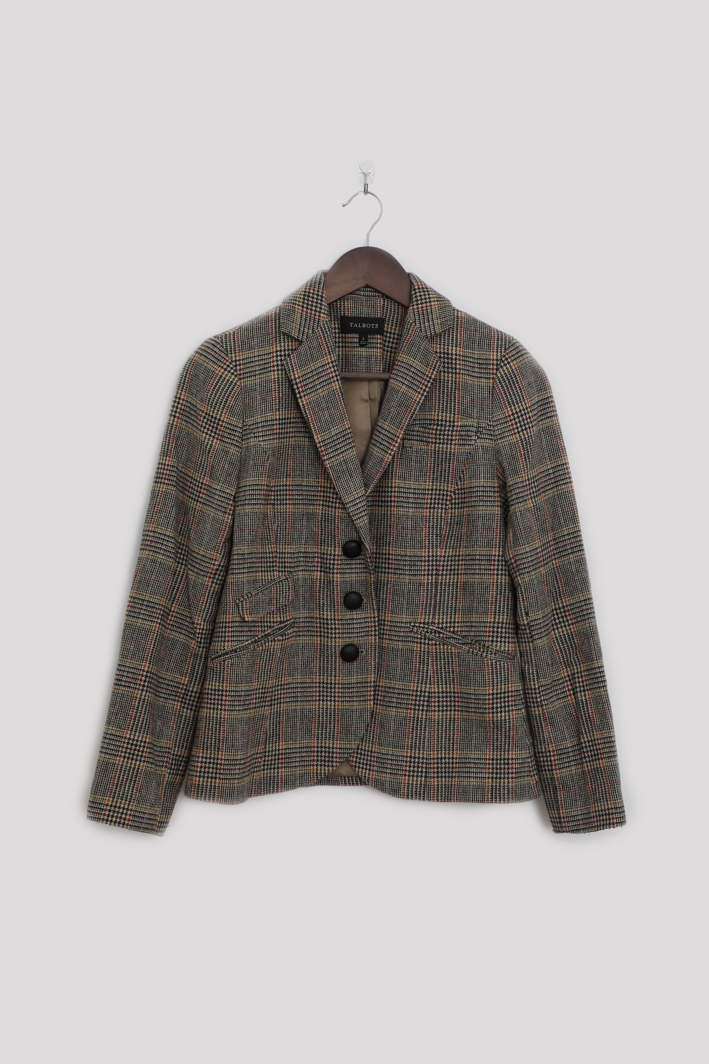 Christmas Plaid Blazer with Elbow Patches