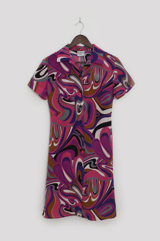 Psychedelic Swirly Print Dress